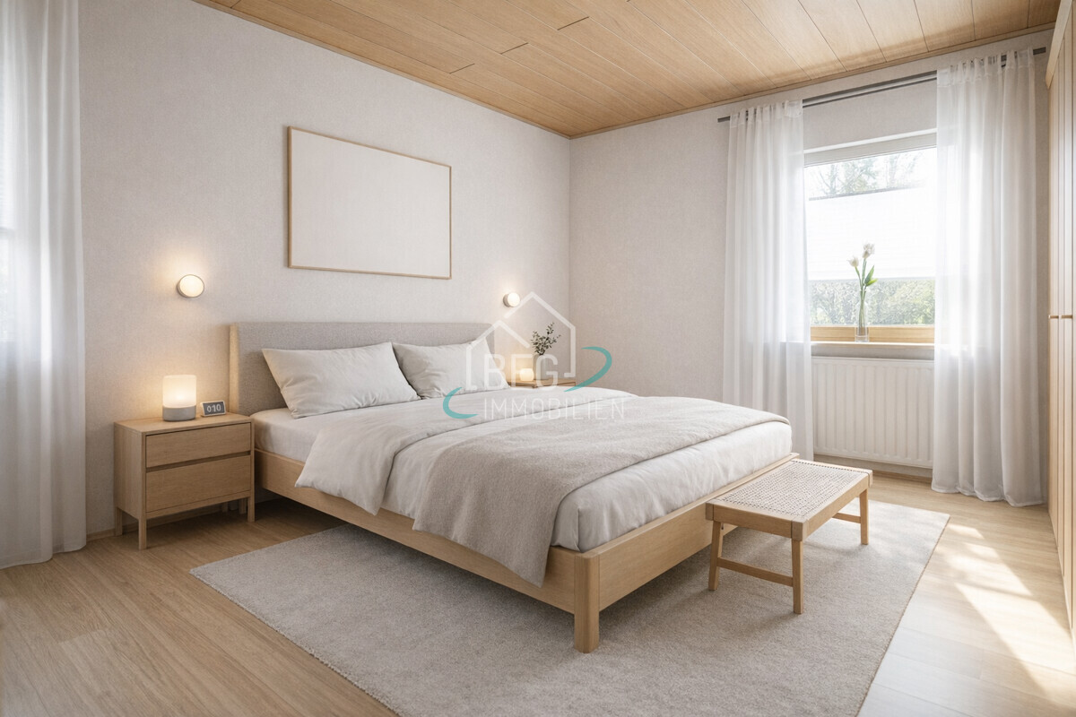 virtuell möbliertes Schlafzimmer