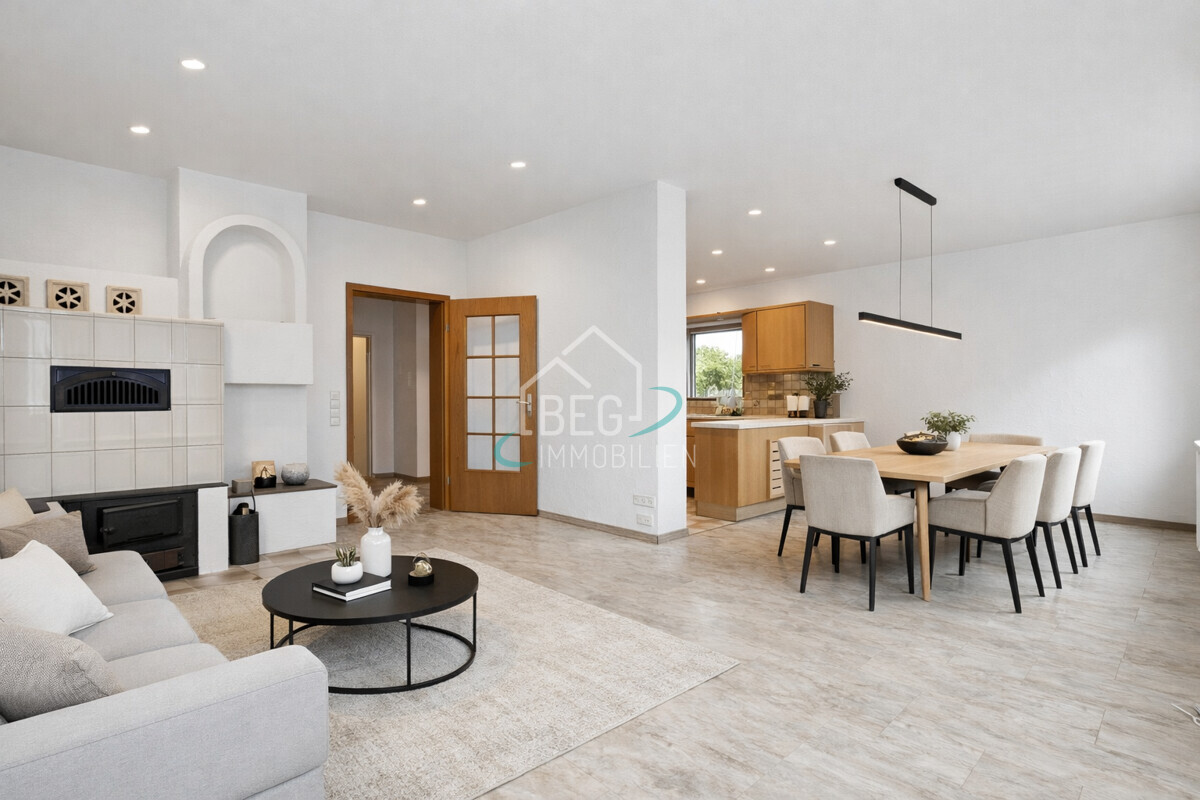 virtuell möbliertes Wohn-Esszimmer