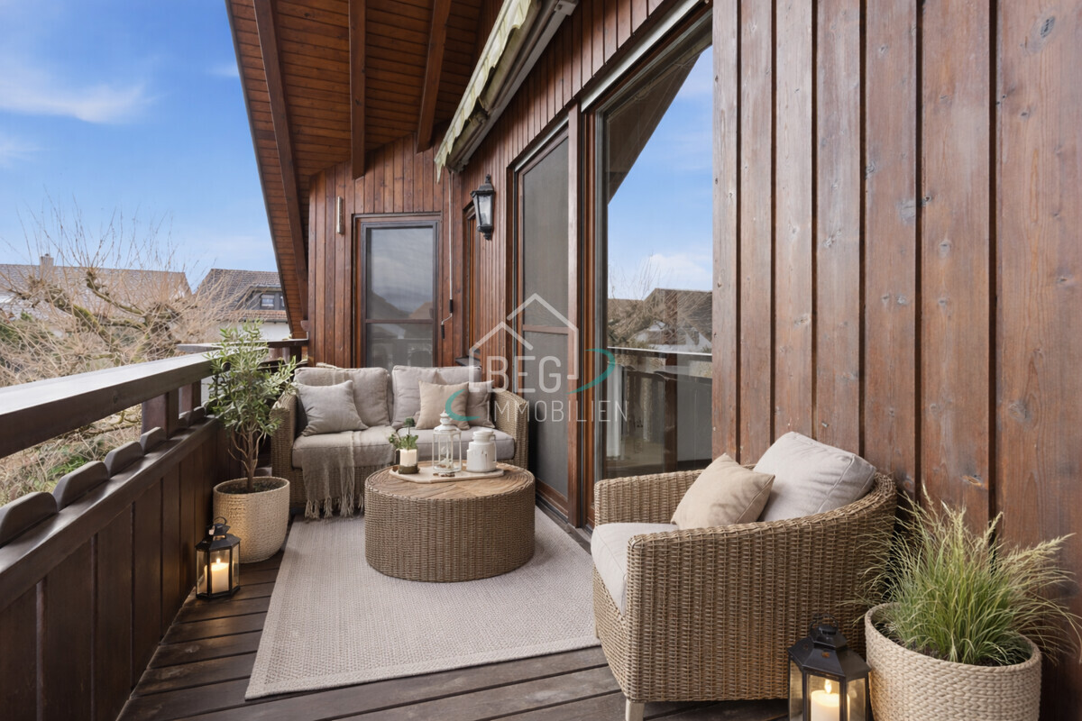 virtuell möblierter Balkon