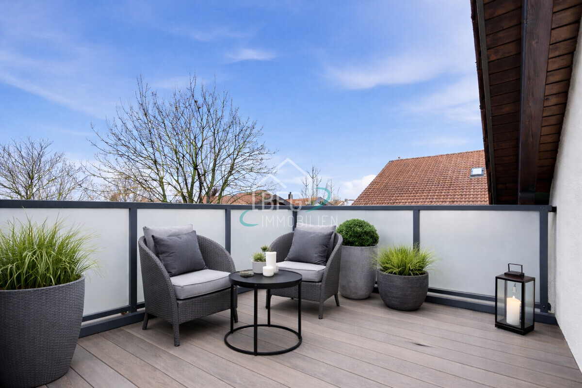 virtuell möblierter Balkon