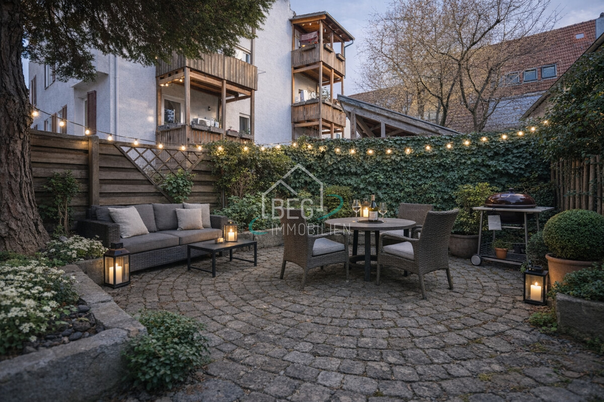 virtuell möblierter Garten