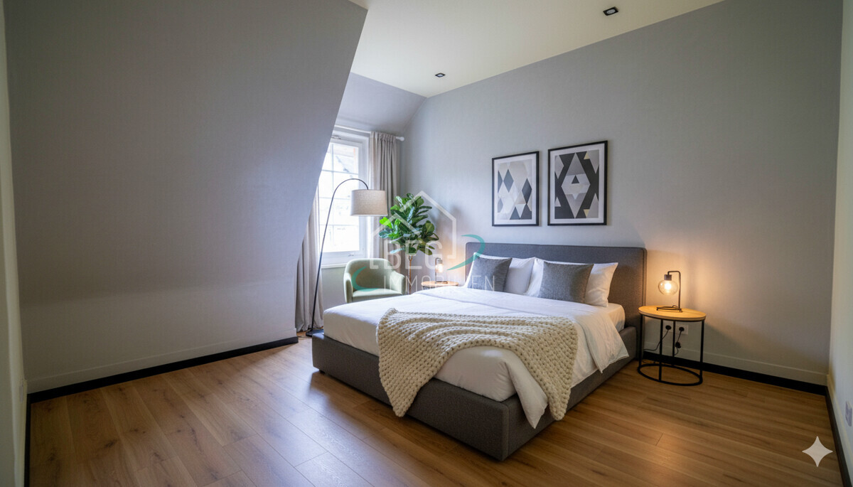 virtuell möbliertes Schlafzimmer