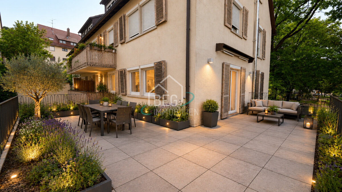 Terrasse virtuell aufbereitet