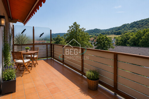virtuell möblierter Balkon