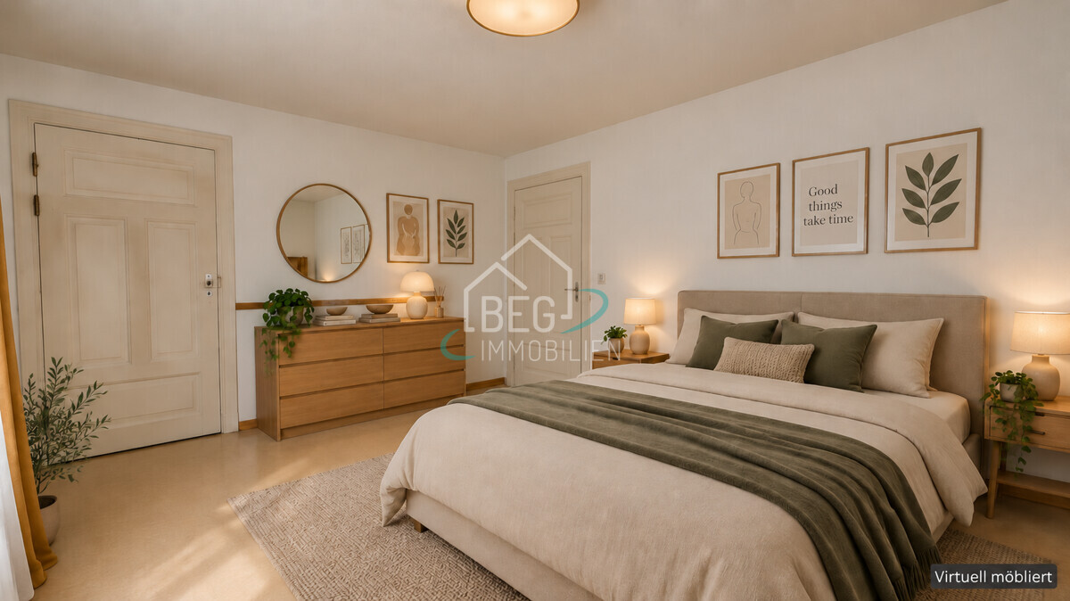 Schlafzimmer EG virtuell möbliert