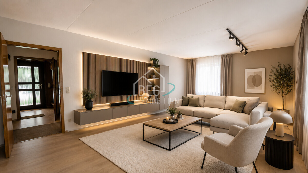 Wohnzimmer virtuell aufbereitet