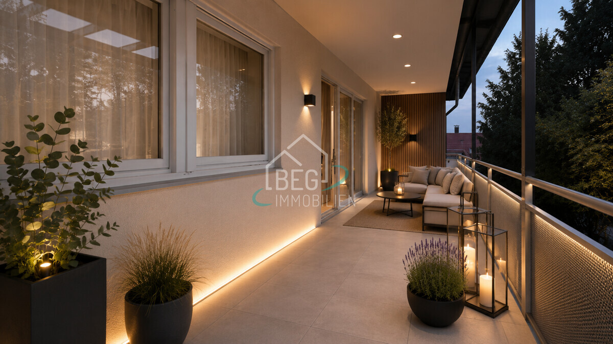 Balkon virtuell aufbereitet