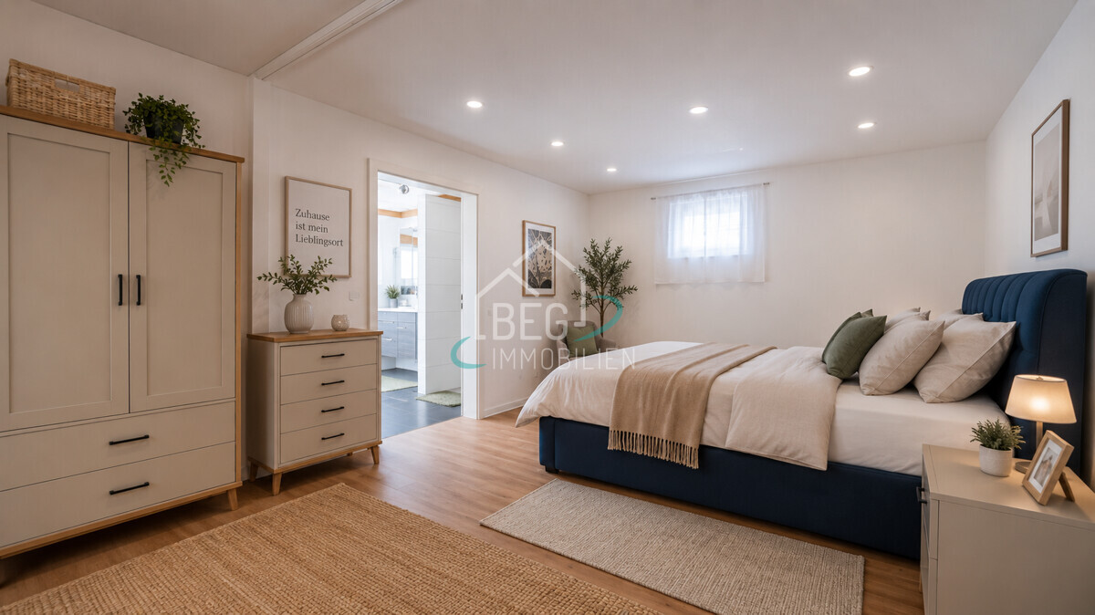 Schlafzimmer EG (Wohnung 1) mit KI