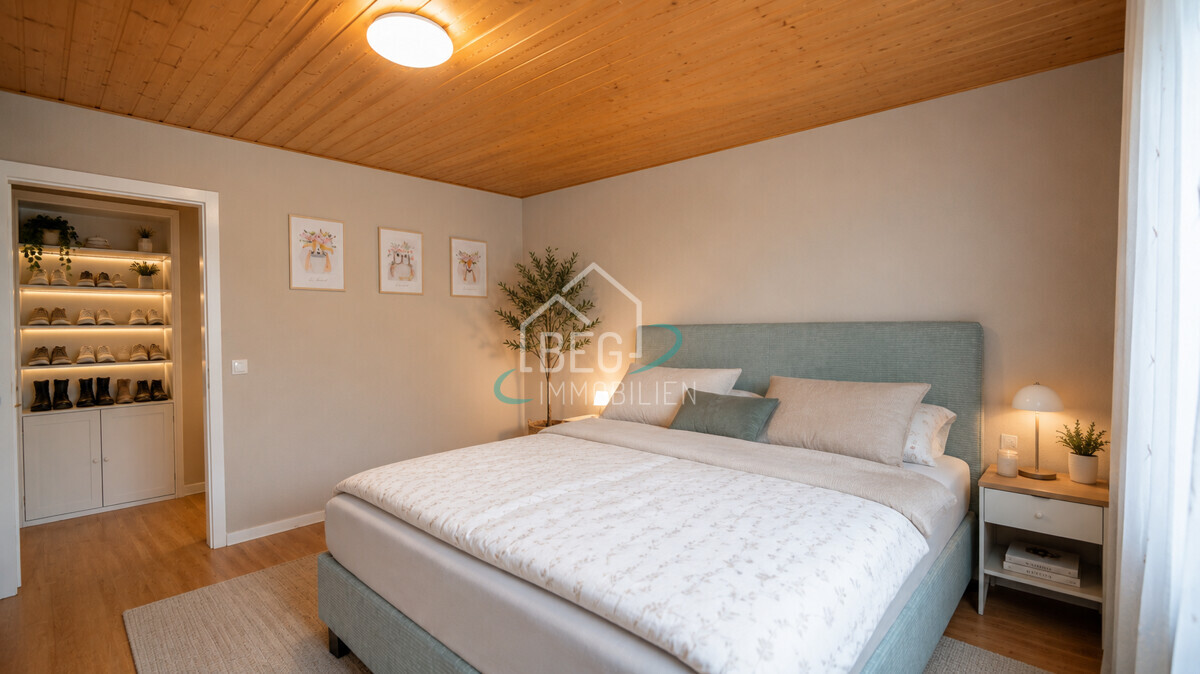 Schlafzimmer EG (Wohnung 2) mit KI