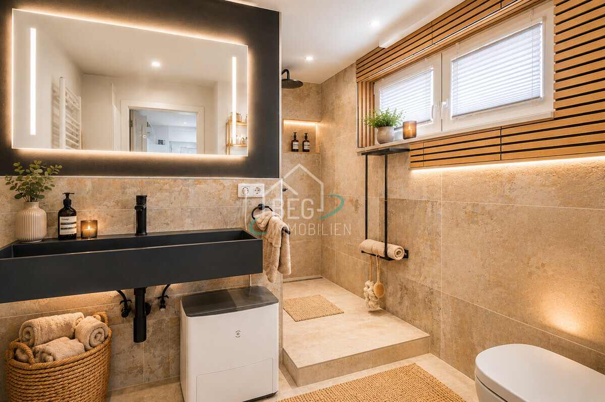 virtuell dekoriertes Badezimmer