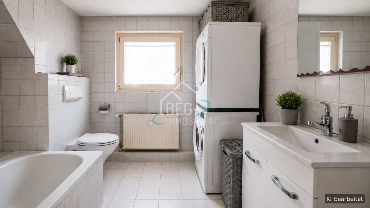 virtuell bearbeitetes Badezimmer