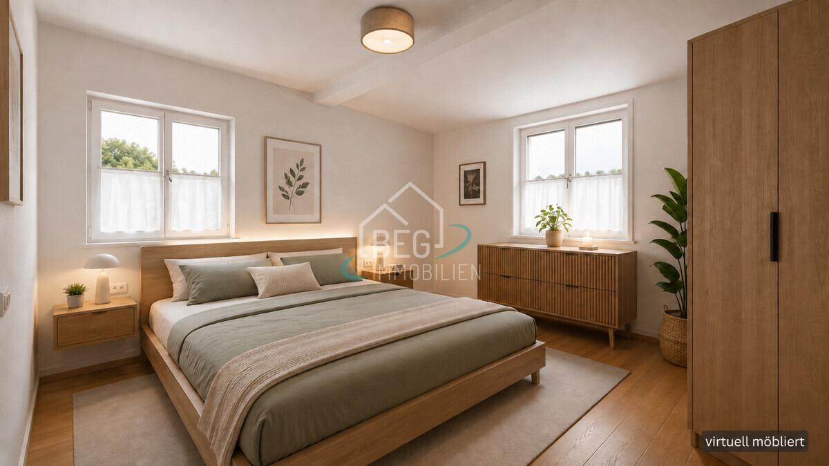 Schlafzimmer virtuell möbliert