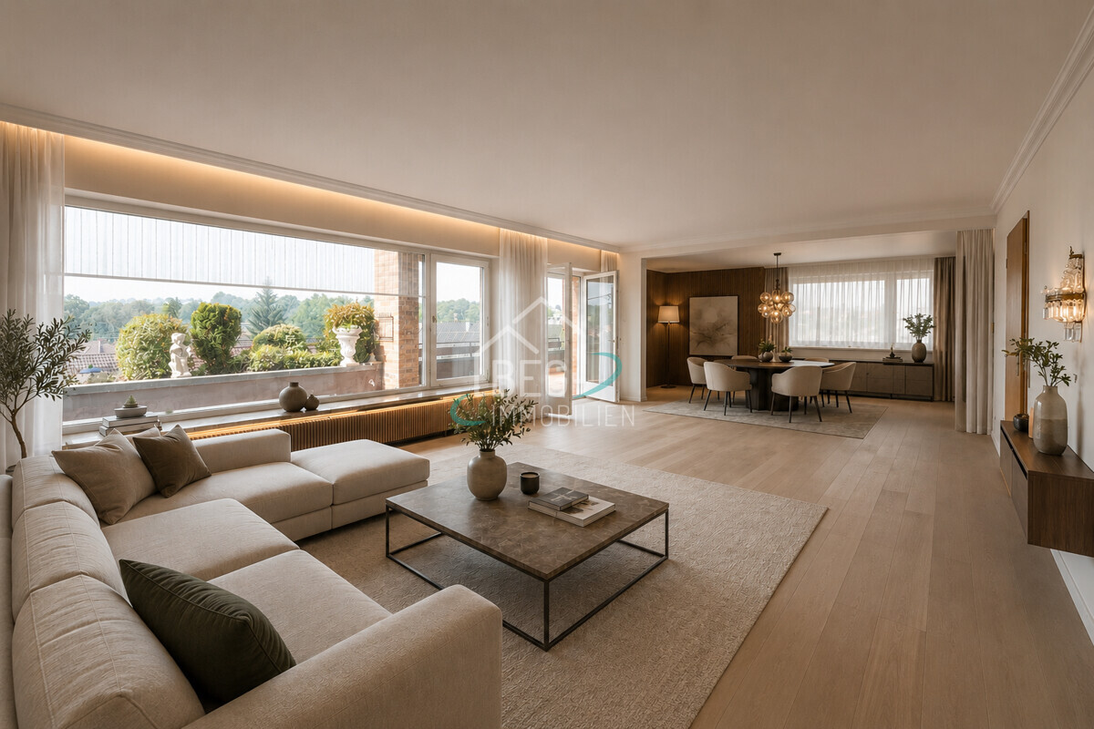 Wohnzimmer virtuell bearbeitet