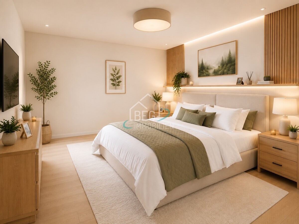 Virtuell bearbeitetes Schlafzimmer