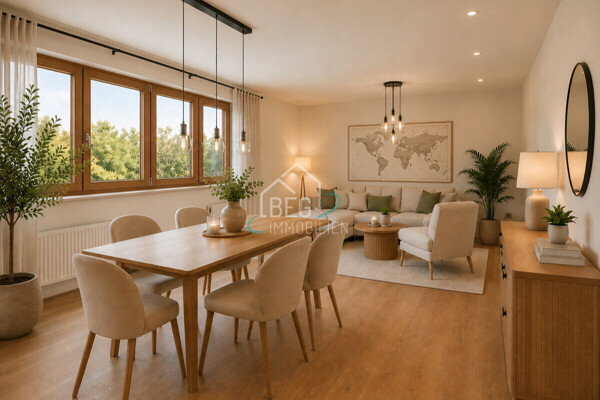 Virtuell bearbeitetes Wohnzimmer