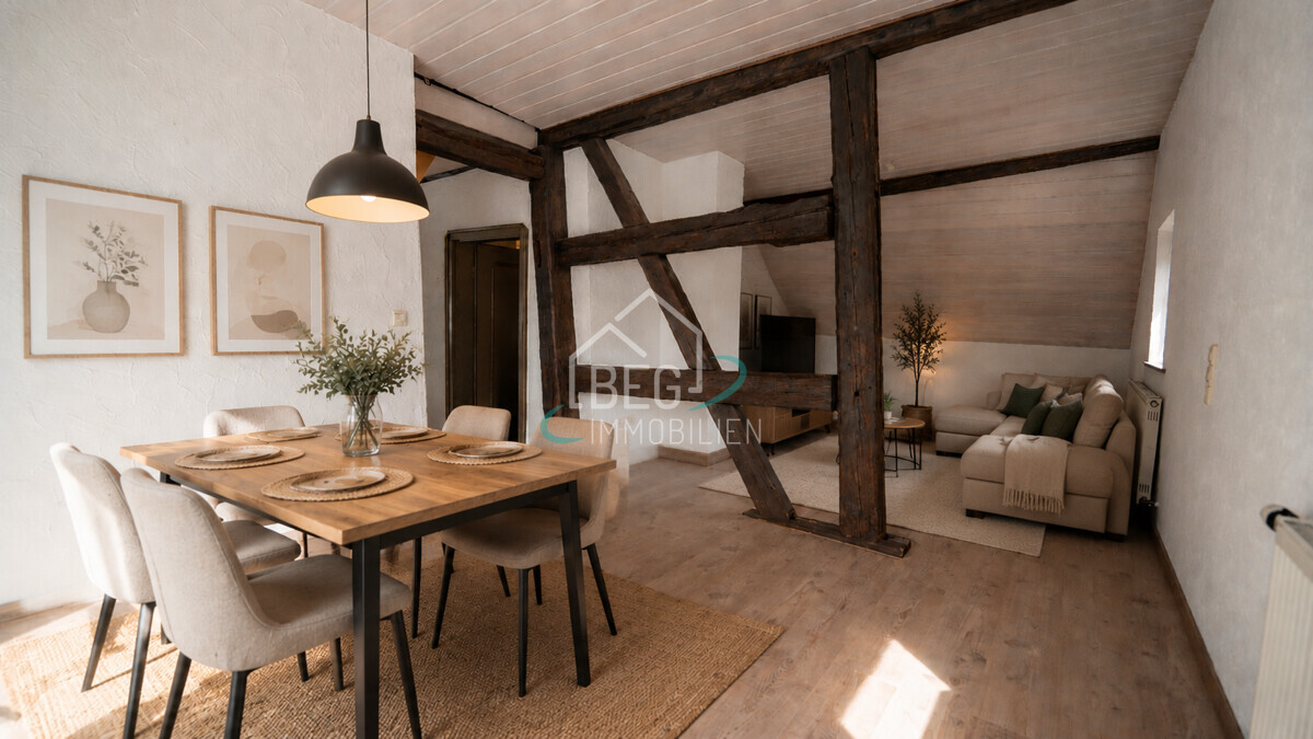 Wohnzimmer Dachgeschoss mit KI