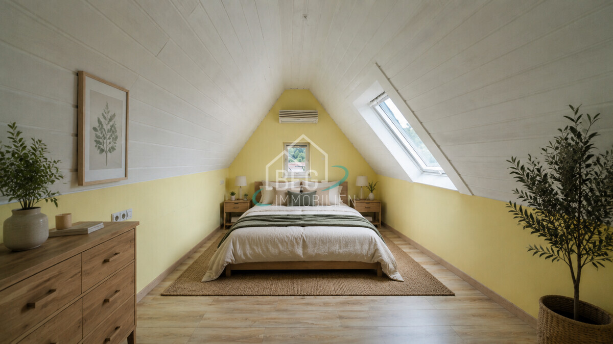 Schlafzimmer mit KI Dachgeschoss