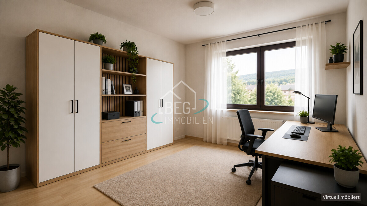 Büro virtuell möbliert