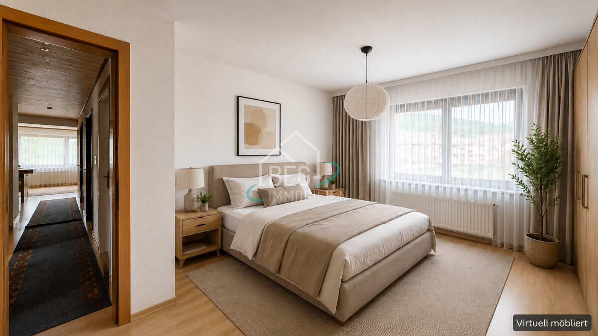 Schlafzimmer virtuell möbliert