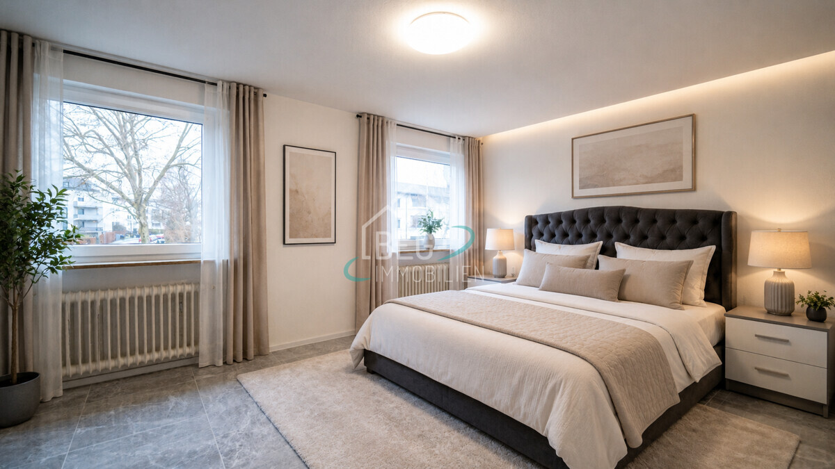 virtuell dekoriertes Schlafzimmer
