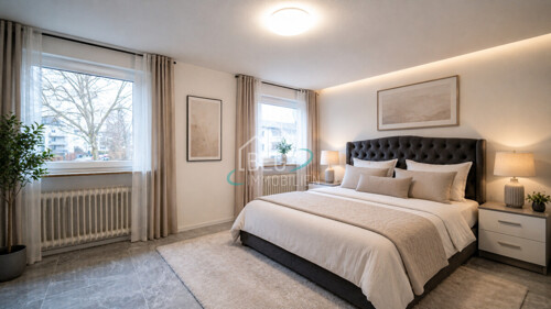 virtuell dekoriertes Schlafzimmer