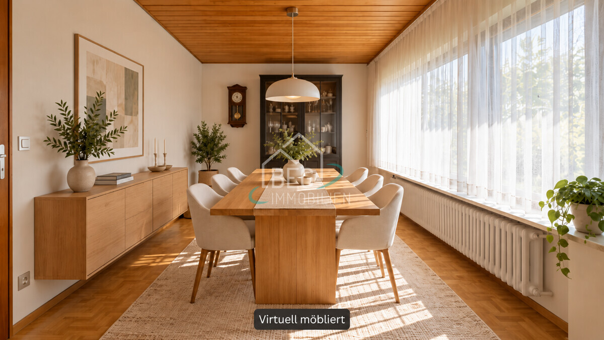 Essbereich virtuell möbliert