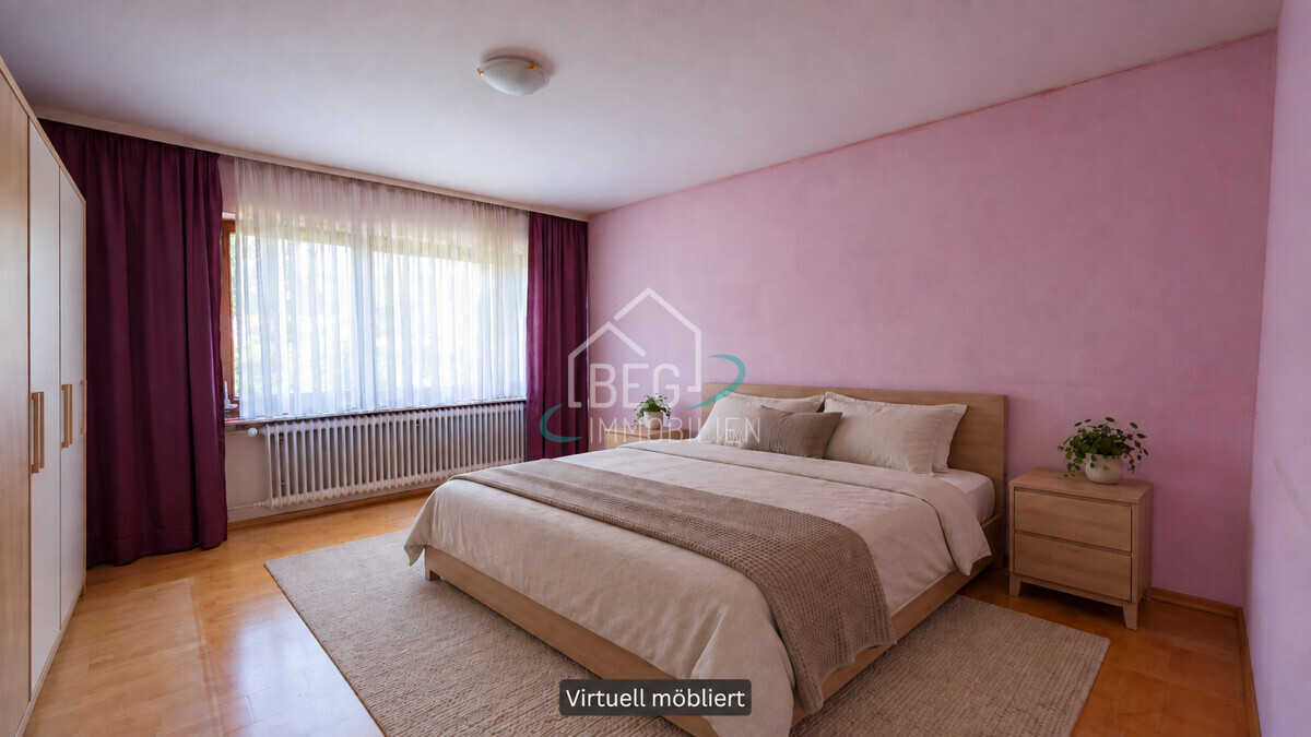 Schlafzimmer virtuell möbliert