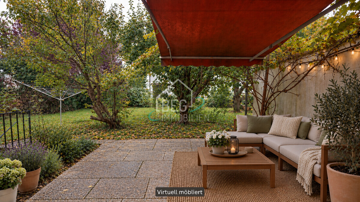 Terrasse virtuell möbliert