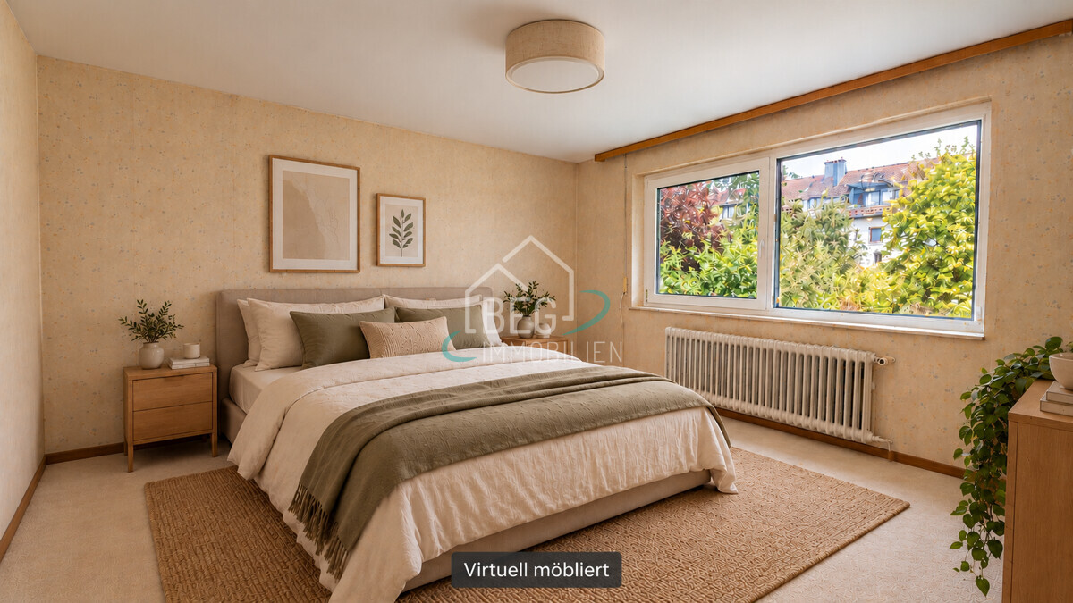 Schlafzimmer virtuell möbliert
