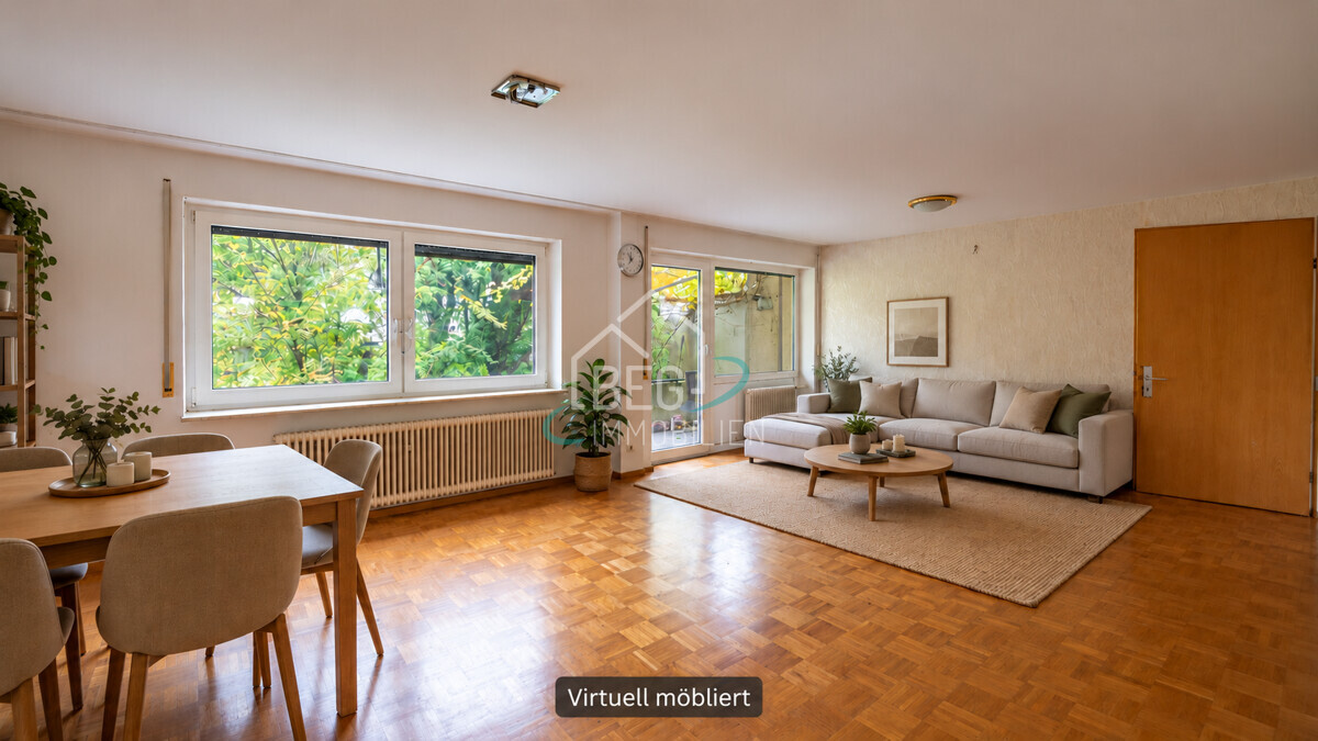 Wohnzimmer virtuell möbliert