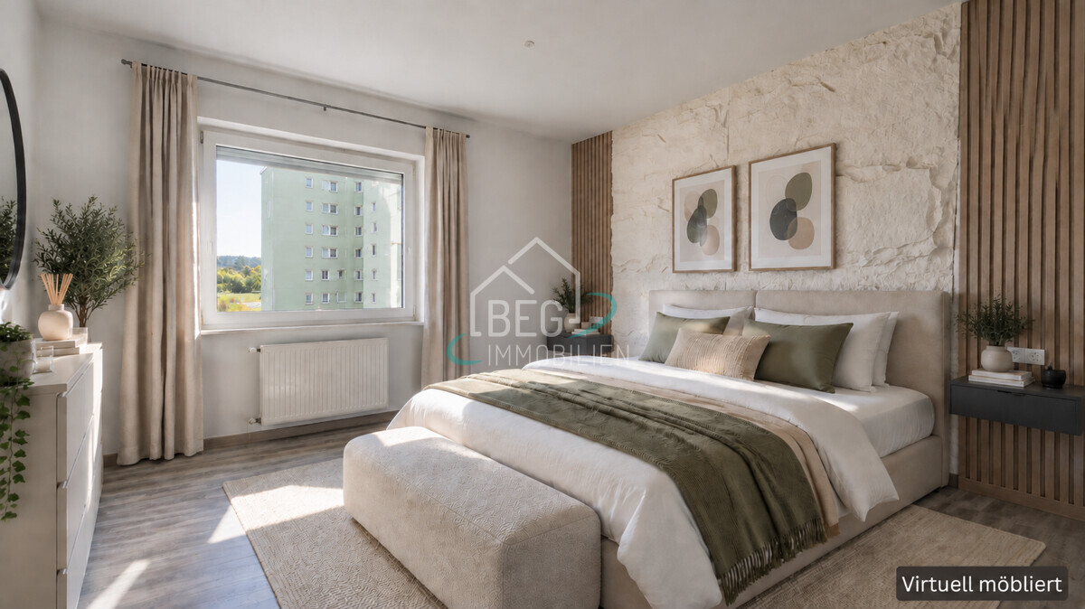 Schlafzimmer virtuell möbliert