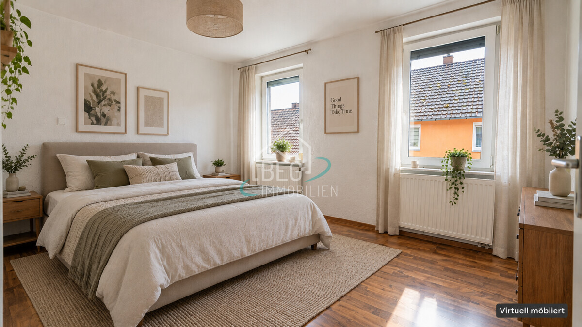 Schlafzimmer OG virtuell möbliert