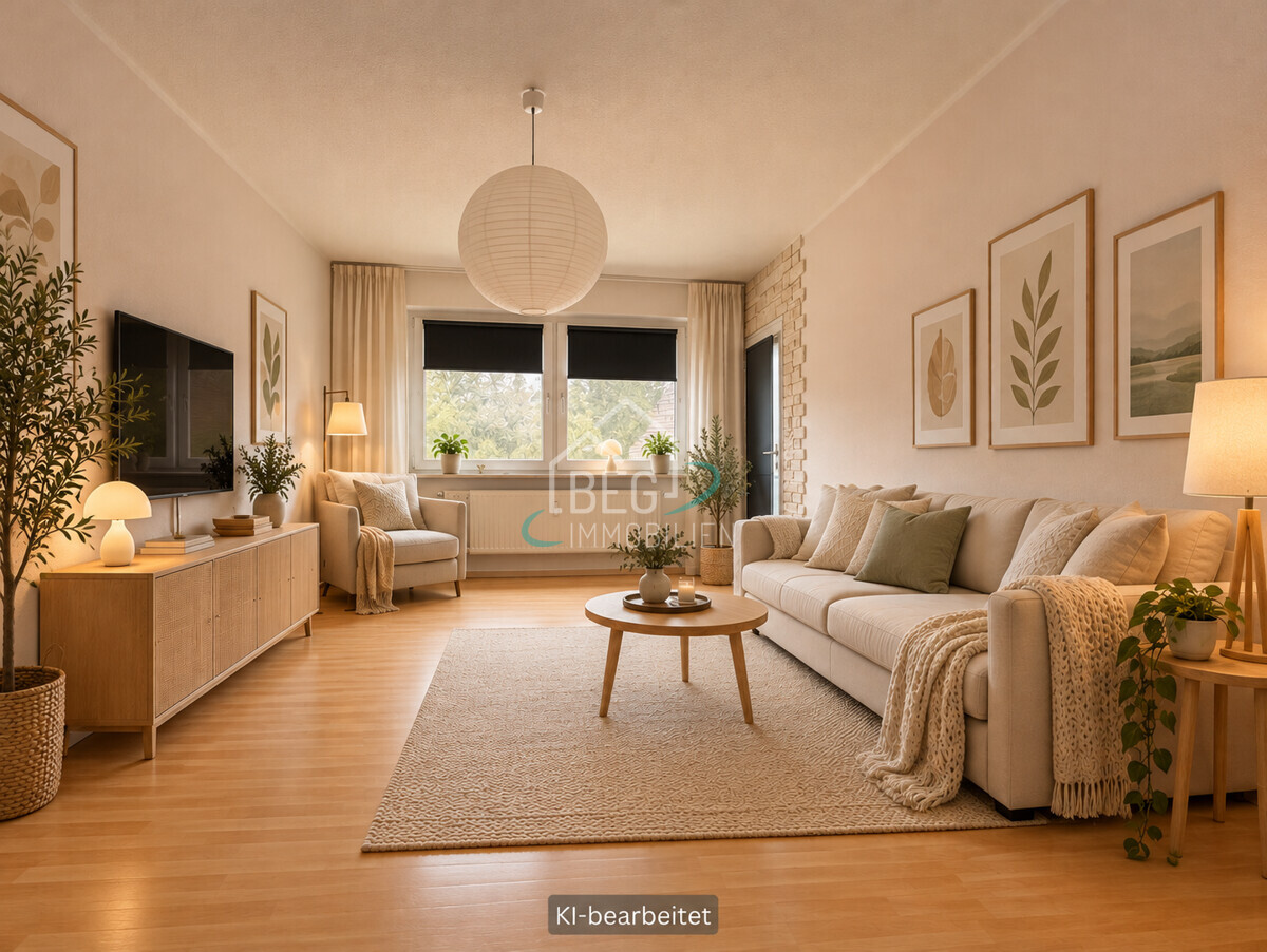 Wohnzimmer virtuell möblilert