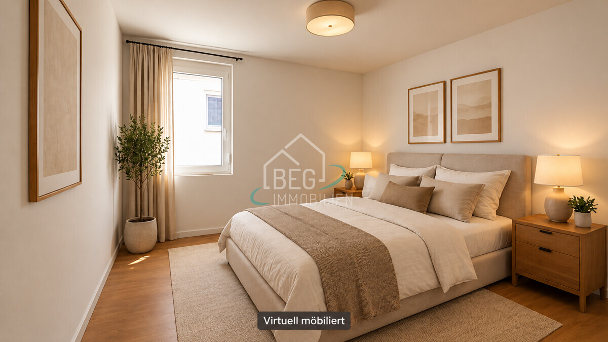 virtuell möbliertes Schlafzimmer