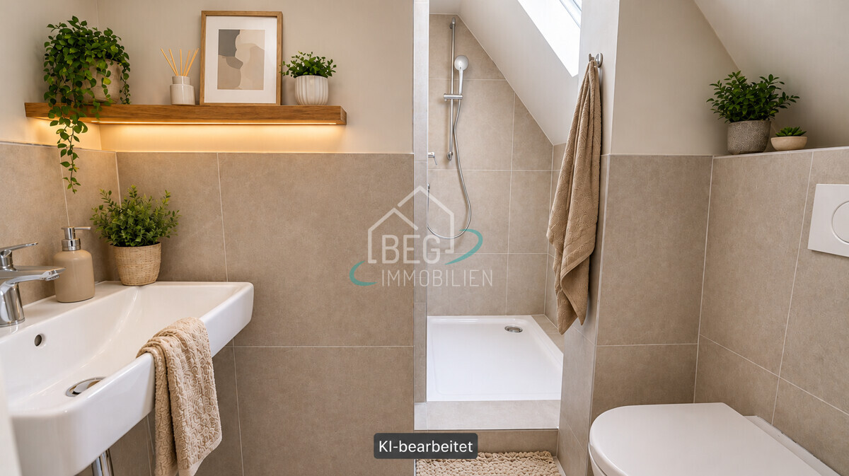virtuell bearbeitetes Badezimmer