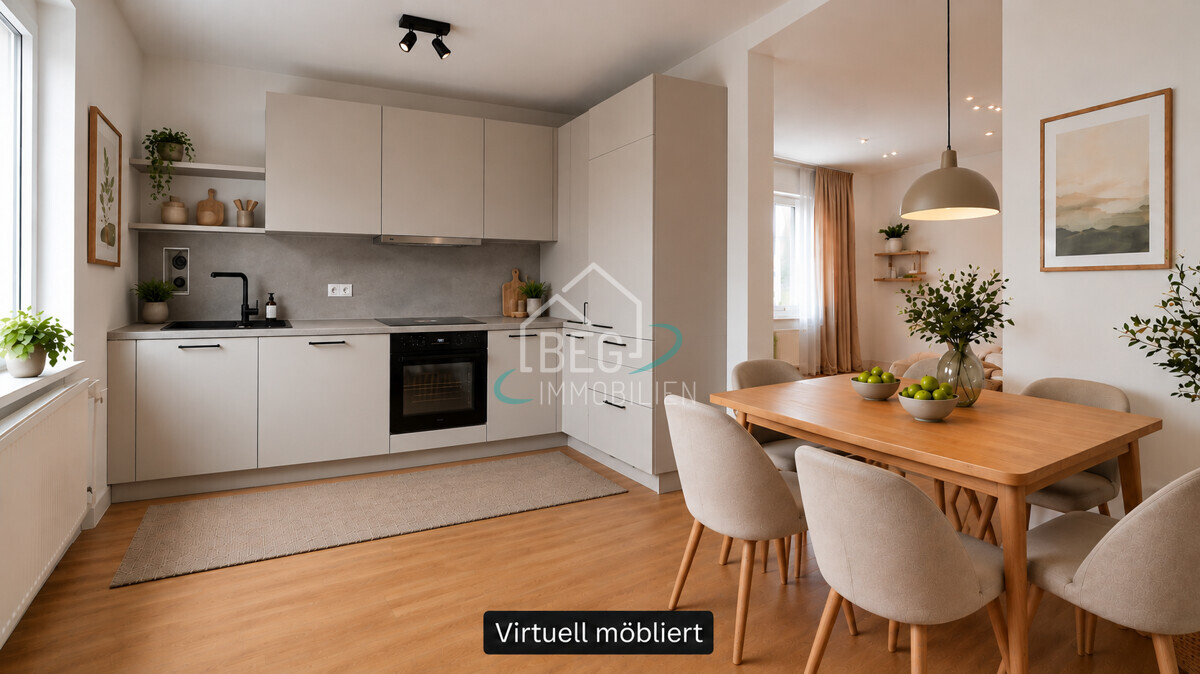 virtuell möblierte Küche