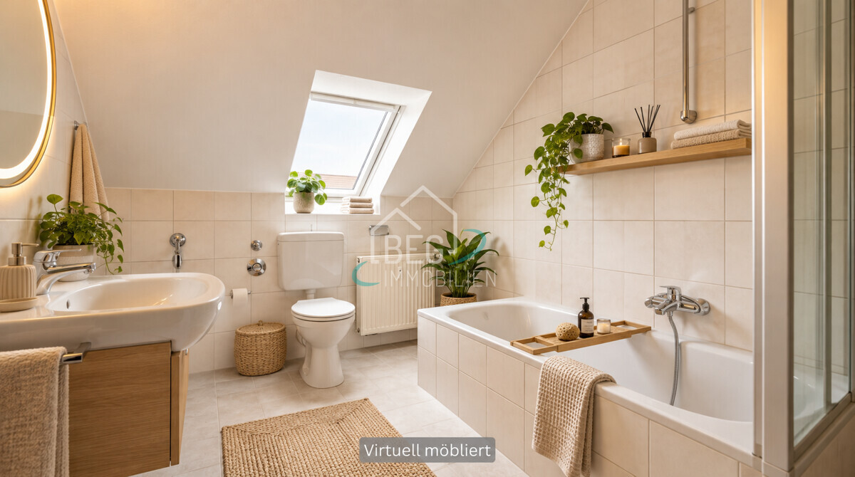 Bad virtuell möbliert
