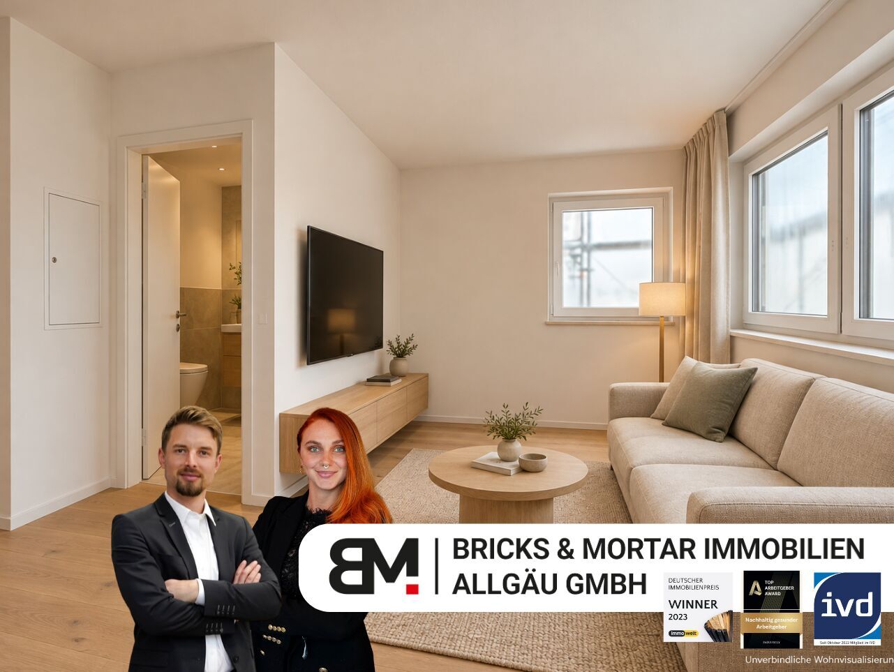 Erdgeschosswohnung - 1-Zimmer-Apartment für sichere Kapitalanlage in Füssen
