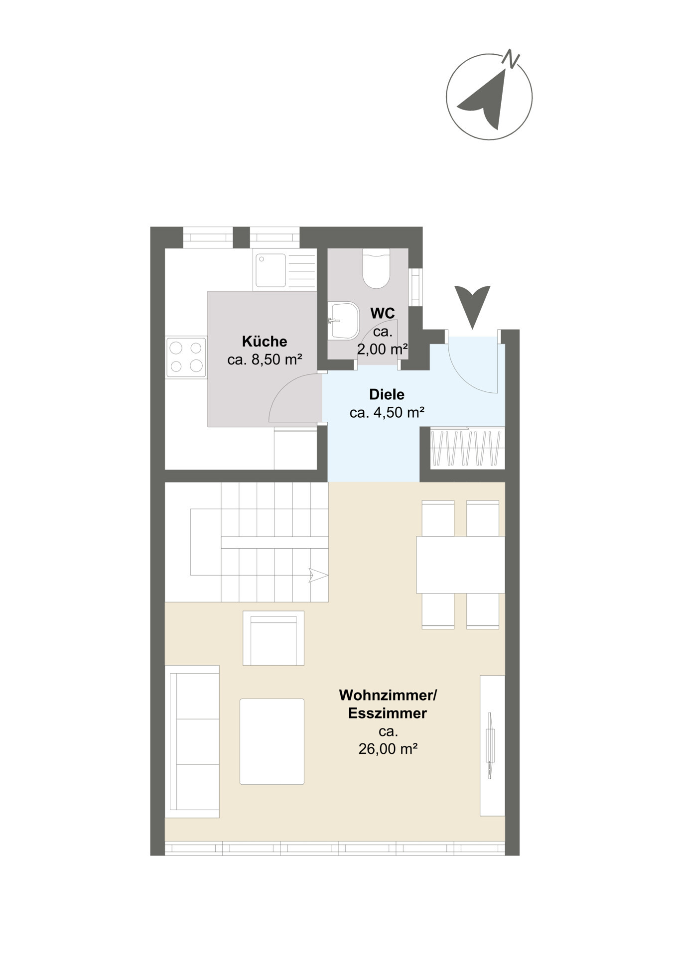 Maisonettwohnung A Grundriss Erdgeschoss 