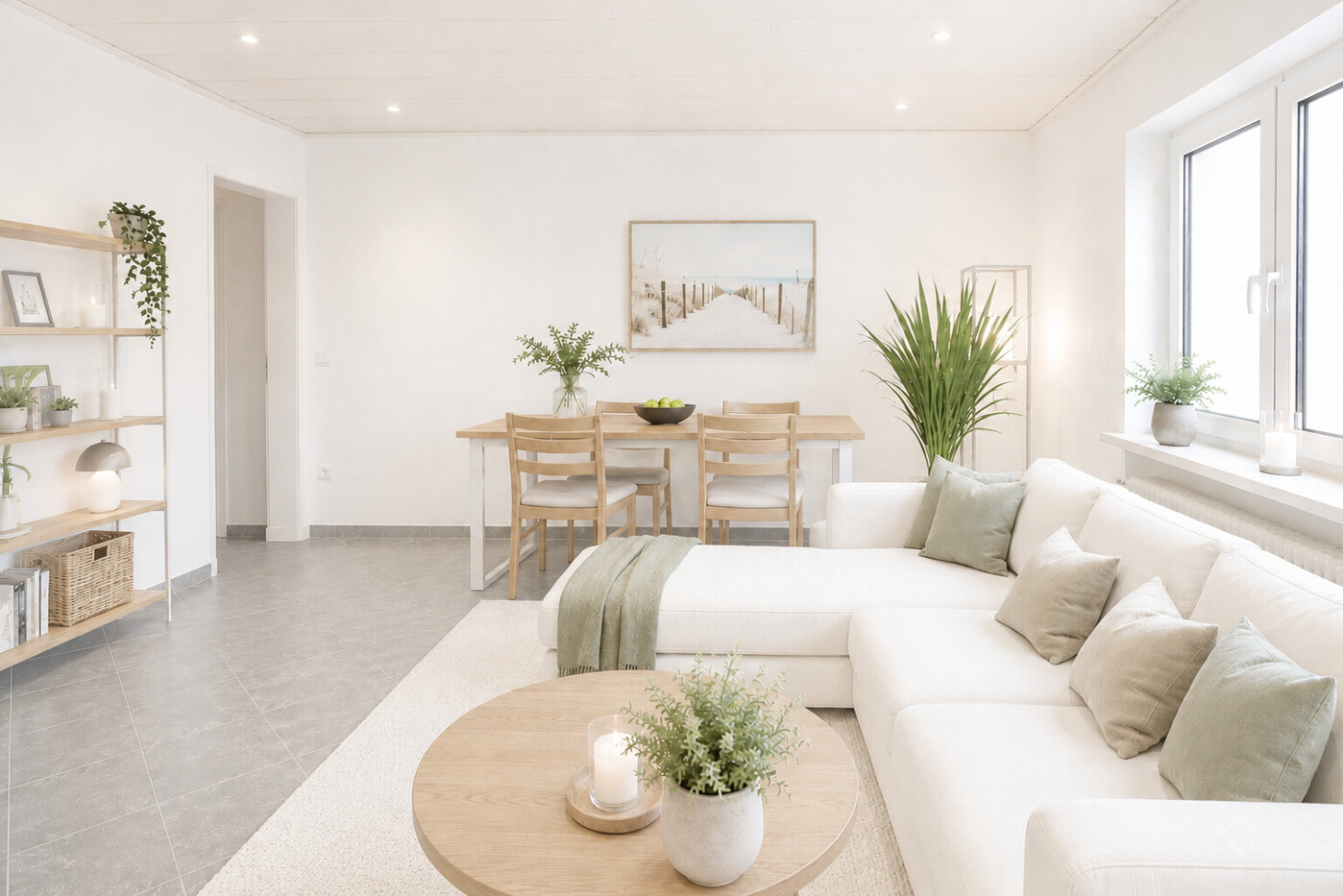 Wohnzimmer mit Eßzimmer (KI Darstellung)