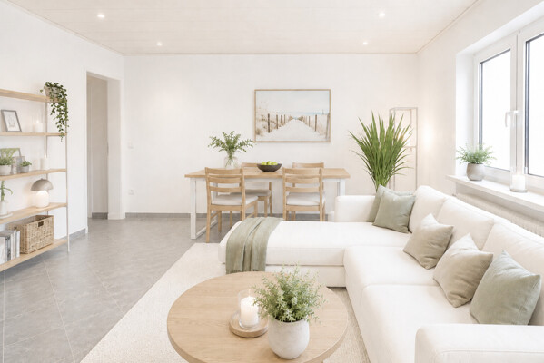 Wohnzimmer mit Eßzimmer (KI Darstellung)