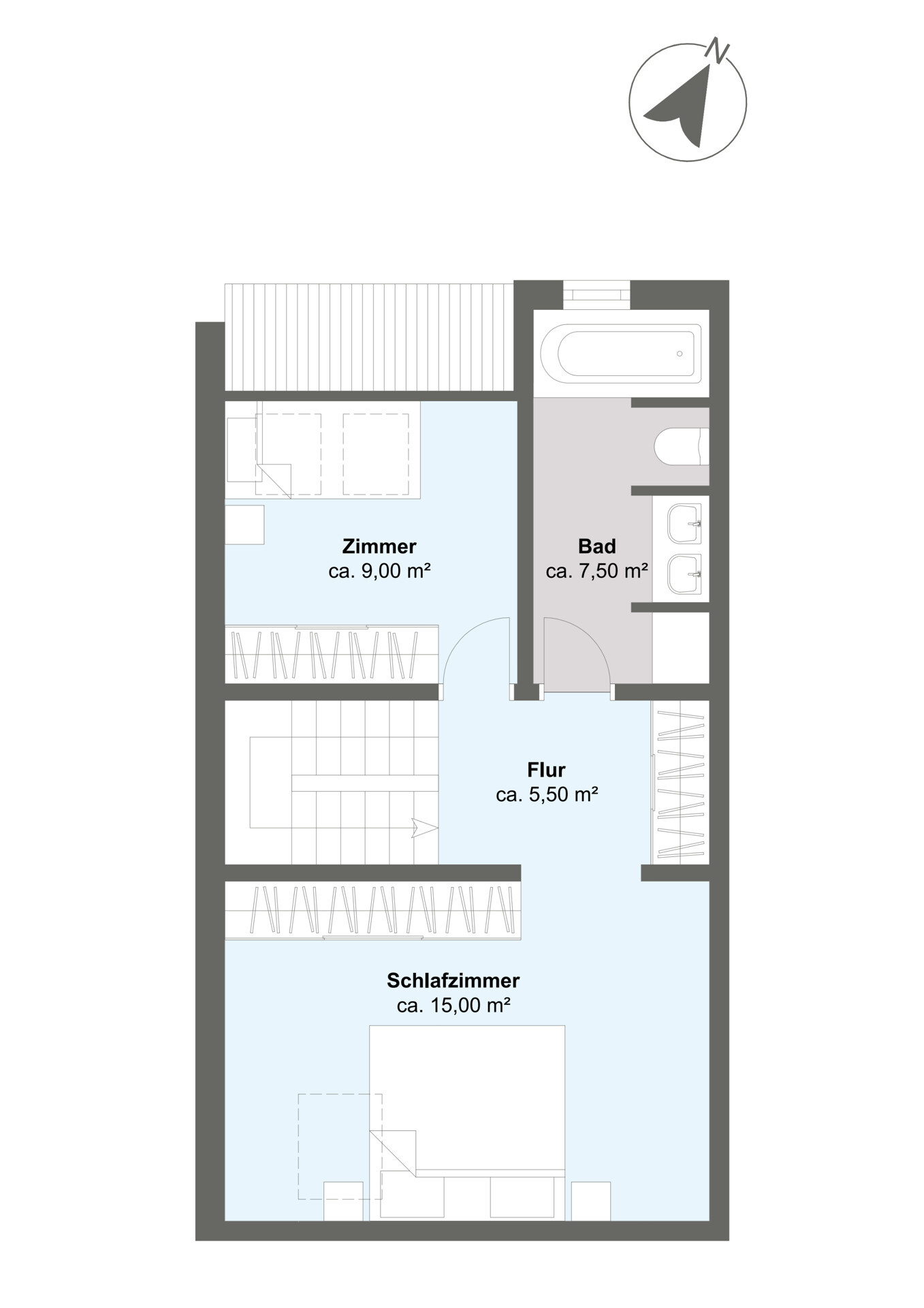 Maisonettwohnung A Grundriss Obergeschoss
