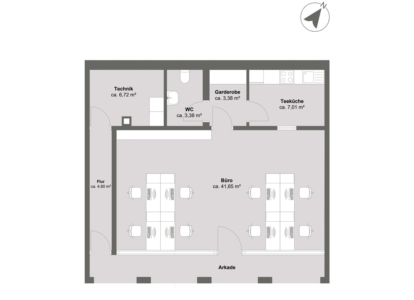 Grundriss Bürofläche oder Lagerraum