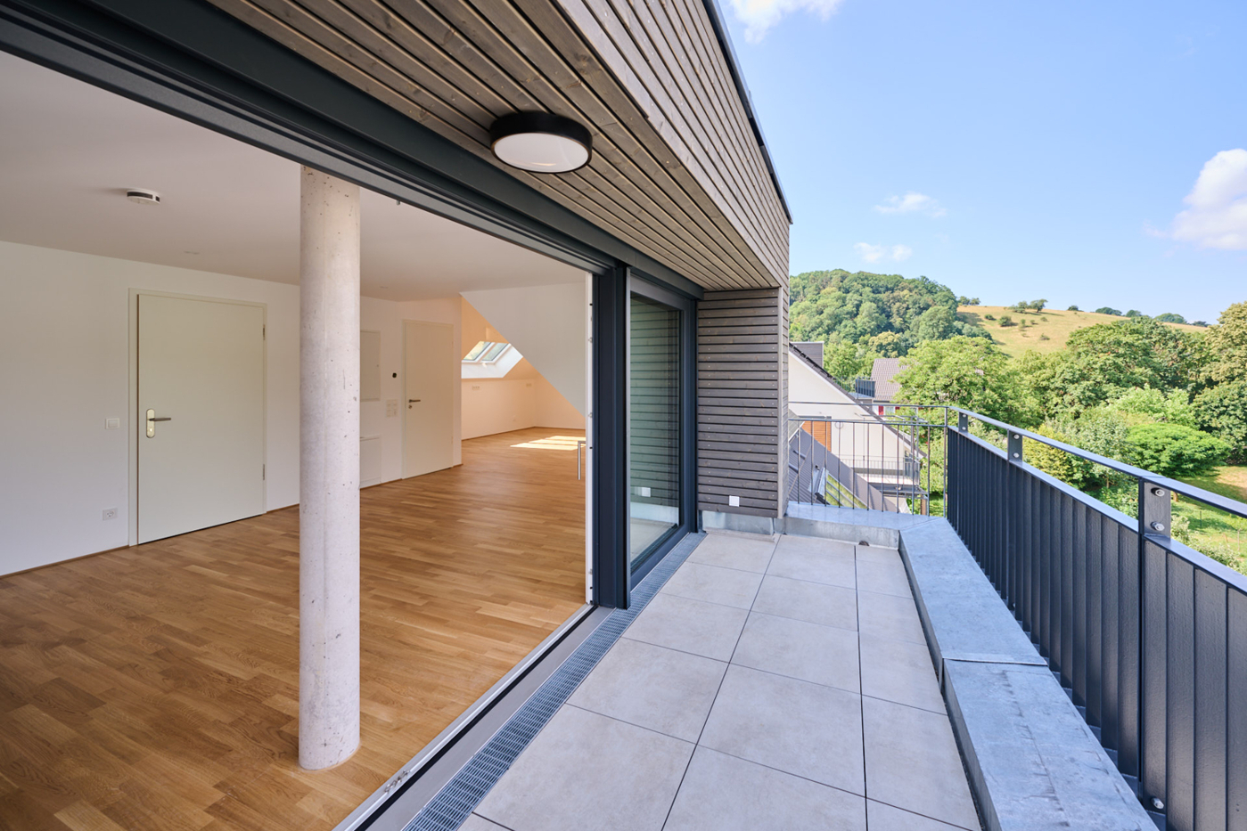 Dachterrasse und Wohnen