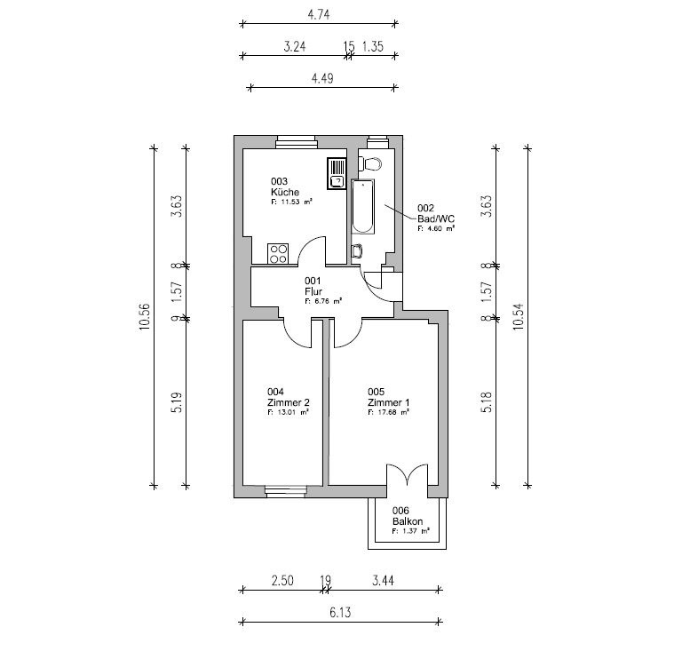 Grundriss WE06 Exposé 2. OG rechts