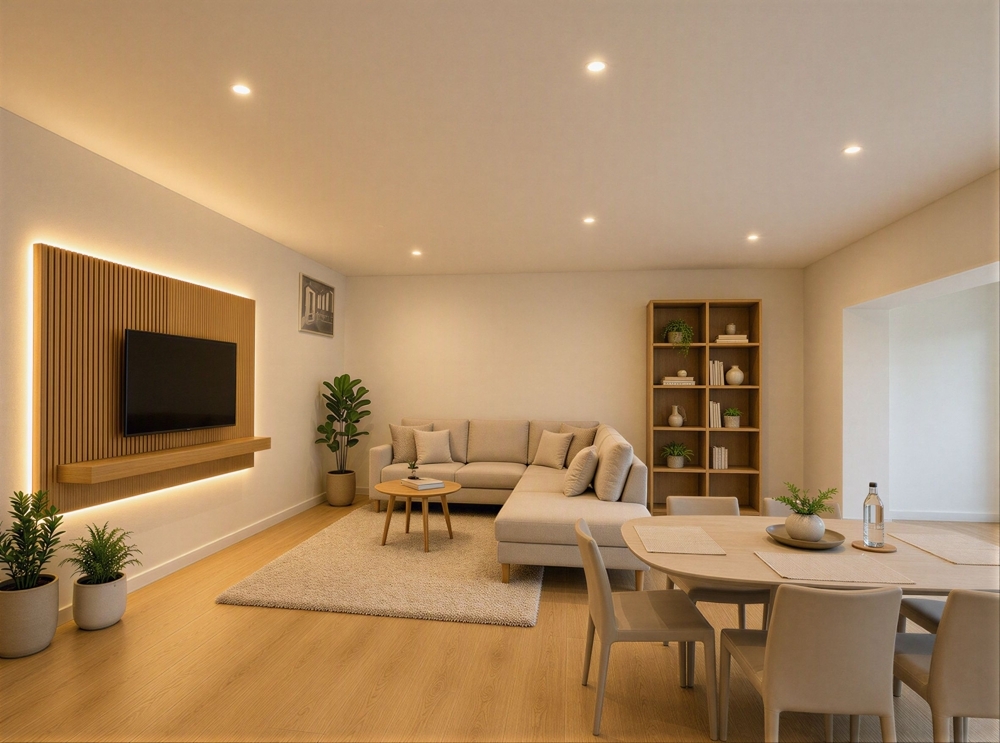 Wohnzimmer Erdgeschoss möbliert