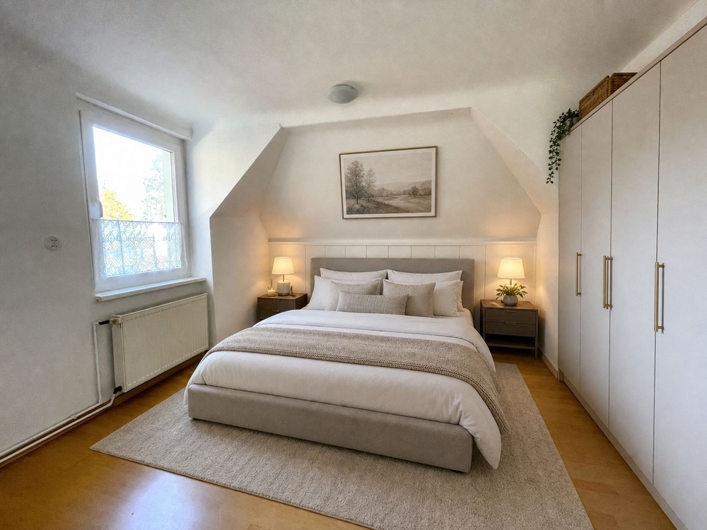 Schlafzimmer OG möbliert