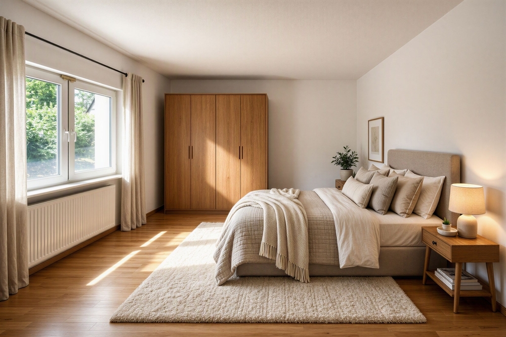 Schlafzimmer Erdgeschoss möbliert