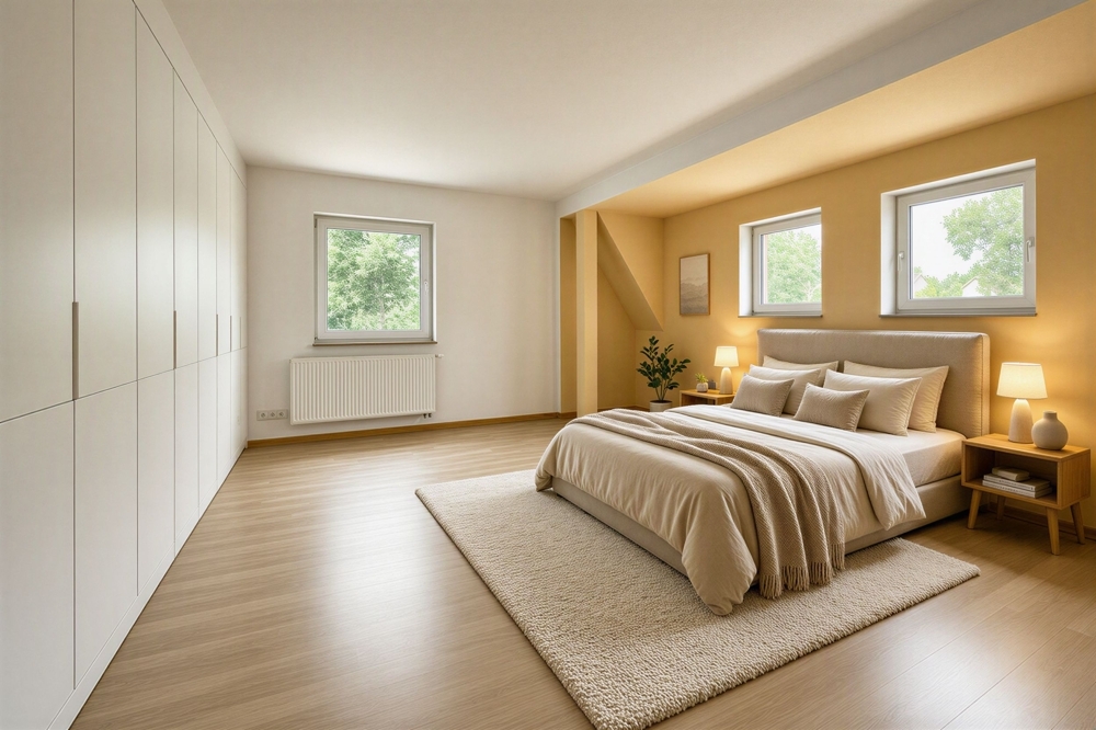 Schlafzimmer Obergeschoss möbliert