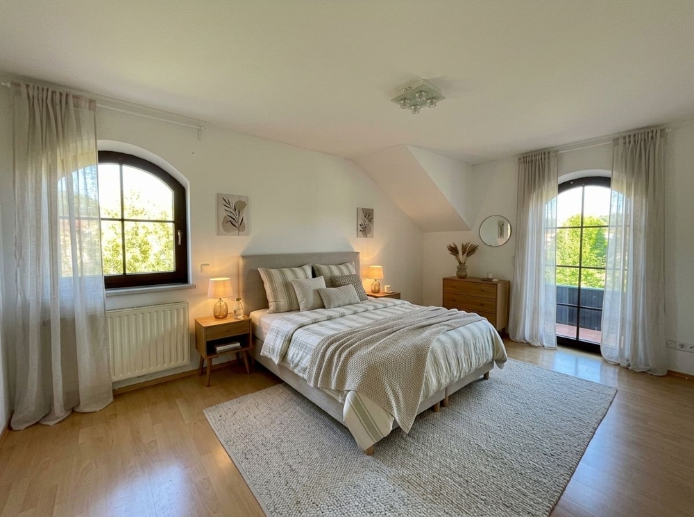 Schlafzimmer möbliert